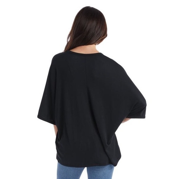 SOFTIES Dream Kimono‎ Open Cardigan Sz S/M Black Knit Dolman Sleeve Pockets - Picture 2 of 12